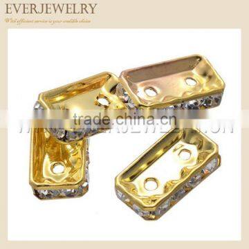 2 holes rectangle rhinestone connector