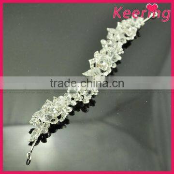 silver white rhinestone chain bulk elegant crystal hair accessories WHD-064