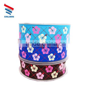 Wholesale Polyester Custom Decorative Flowers Printed Grosgrain Ribbon