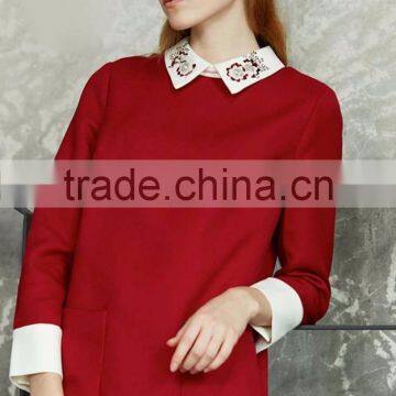 Women Fashion Dresses Winter 2016 Knee Length Dress Patterns photo-5