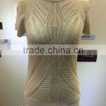 2015 fashion ladies sweater with short sleeve