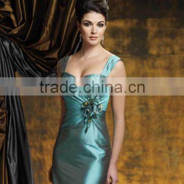Taffeta Short Sleeve Long Formal Dresses photo-2