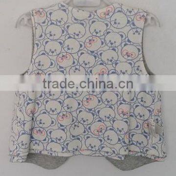 Cute Baby Boys Little Bear Printed Waistcoat for Winter photo-2