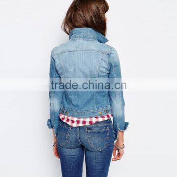 High Quality Lower Price Slim Women Denim Jean Jacket Wholesale New Design photo-2