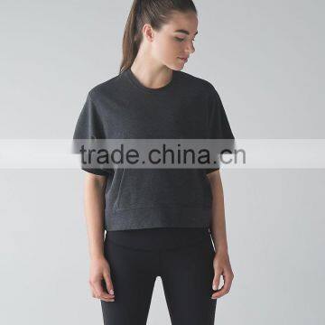 Fitness Crop Top T Shirt Wholesale China T Shirt Printing OEM T-shirt Printer Yoga Sweatshirt photo-4
