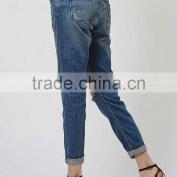 Wholesale Price Jeans Denim Jeans Women Ripped Out Damaged Pant photo-3