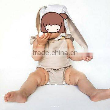 Wholesale Little Girls Clothes Newborn Baby Boutique Solid Cotton Romper For Kids photo-4