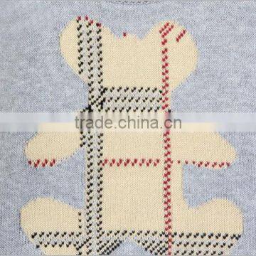 Cartoon Bear Jacquard Boys Crewneck Knitted Sweater photo-4