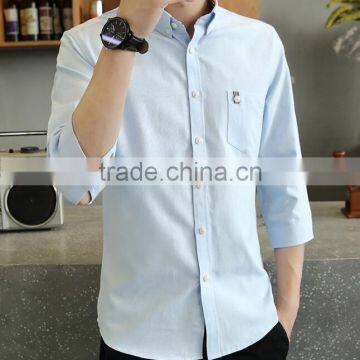 Zm35622a Casual Summer Tops Fashion Korean Slim Men's Blouse photo-3