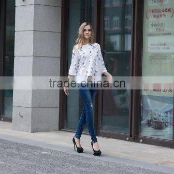 casual blouse summer blouse fashion loose style blouse for young ladies