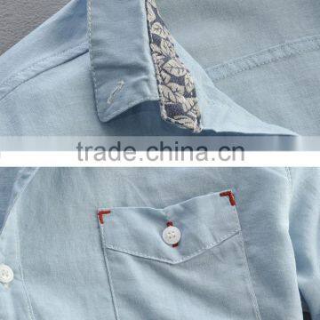 2015 Fashion design button down long sleeve slim fit custom flannel shirt