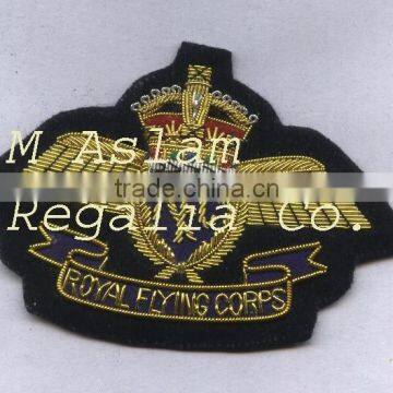 Hand Embroidery Badge,Flying Crops Bullion Wire Badge