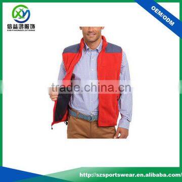100% Polyester Contrast Shoulder Detail Embroidered Logo Fleece Vest