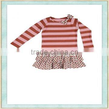 Wholesale bonds baby clothes stripes bowknot girls tops clothes kids from thailand