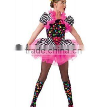 2017 Newly!! Colorful Dot Jazz costume, stripped Satin, Jazz costume, ballet costume.