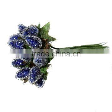 Acrylic Artificial Flower Stamen Millinery Navy blue 13.0cm(5 1/8") x 1.5cm( 5/8"), 3 Bundles