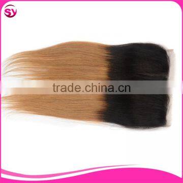 1B/27 Lace Closure Bleached Knots Ombre Blonde Hair Closure Piece, Free Parting Lace Closure Blonde photo-4