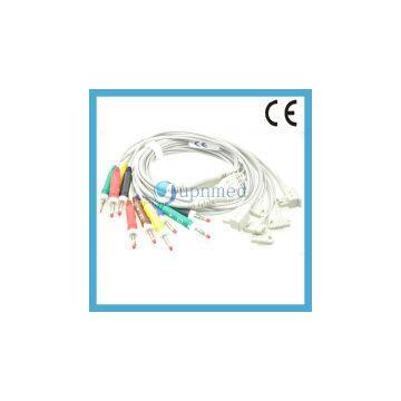 Philips Medical one piece 10 lead ekg cable,banana,IEC