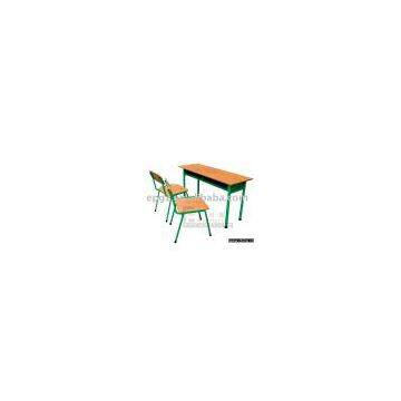 double student desk and chairs