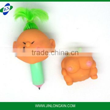 2013 latest Doll Head Plastic Ball Pen for promotion