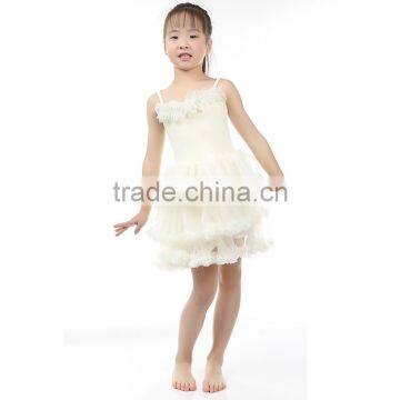 Solid White Chiffon Ruffle Dress Pincess Dress Summer girl Dress