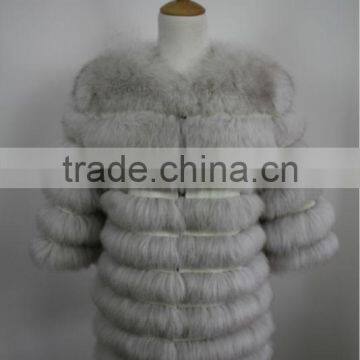 Natural Fox Fur Coat Fox Strips Seven Point Sleeve Fur Coat