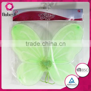 Hot selling greem artificial flowers butterfly wings for baby girls Green fairy wing