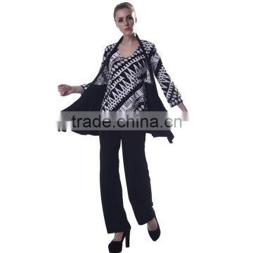 Ladies Suit Fabric Free Size and Color Ladies Western Pant Suit Sets Zipper