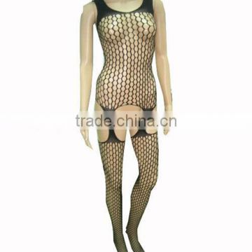 Wholesale Fashion Sexy Black Diamond Net Lingerie Sleeveless Open Crotch Lady Women Fishnet bodystocking