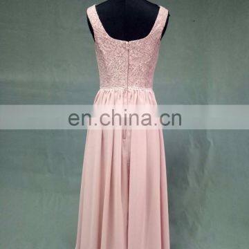 Real Sample Cheap Lace Chiffon Sleeveless Long Bridesmaid Dress photo-3