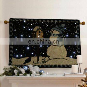 snowman christmas tapestry wall hanging