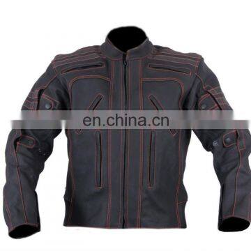 Matte Leather Motorbike Racing Jacket