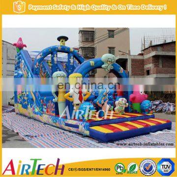 Commercial cartoon inflatable slide with high quality full printing