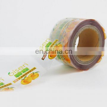 Custom reusable removable sticker vinyl roll with full color printing for juice packaging