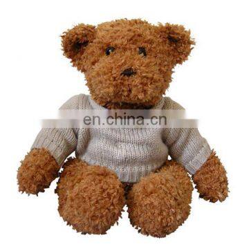 10inch Promotional gift Custom Logo grey Sweater Teddy bear