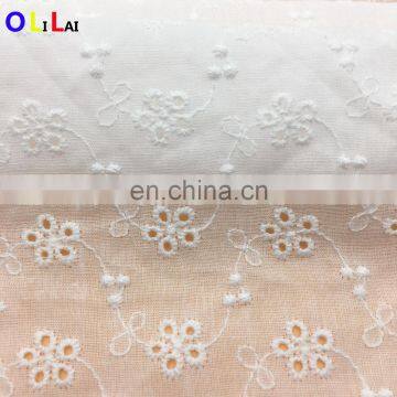 CRF0465 hot swiss organic white cotton lace embroidery fabric