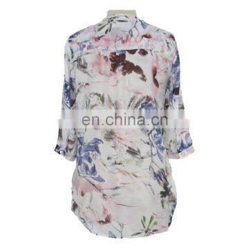 Guangzhou Factory Viscose Print Plus Size Women Shirt photo-2