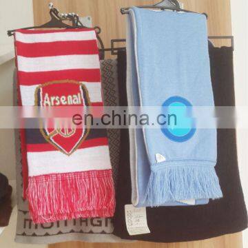 Wholesale football fans cheap knitted sport scarf