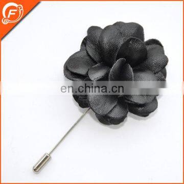 top grade high quality fashion real leather flower lapel pins for men