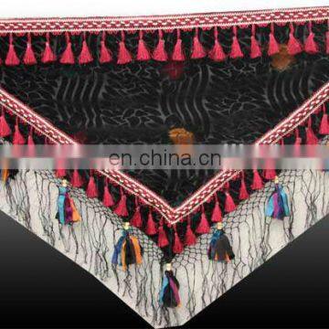 Tassel Trim Bellydance Burnout velvet Hipscarf
