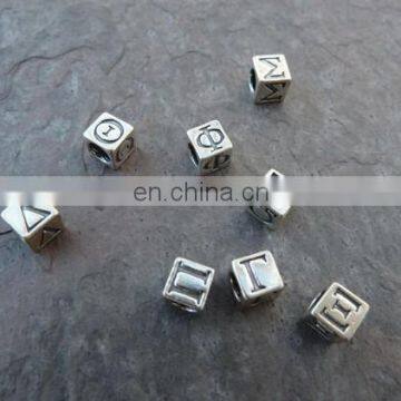 New product 2015 custom letter dice beads wholesale greek letter beads