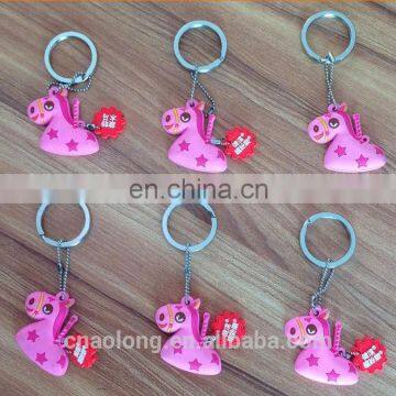 2D/3D custom shaped rubber key ring,soft pvc plastic keychain