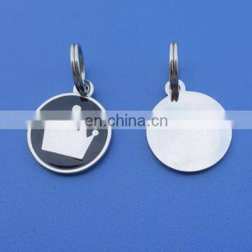 Black With Crown Logo Dog Pet Tag/custom Silver Plated Metal Cat Dog Tag