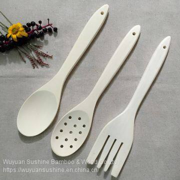 3 Pieces Wooden Cutlery for Kitchen, Contains Wooden Spoon ,Slotted Cooking Spoon and Food Turner,Made of Maple Wood photo-2