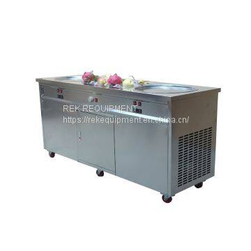 China Wholesale Prices Thai Stir Fry Ice Cream Roll Machine Customized Double Pan Fried Ice Cream Machine For Sale