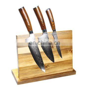 Pakkawood Handle 67 Layer VG10 Damascus Steel Kitchen Knife Set With Wooden Block