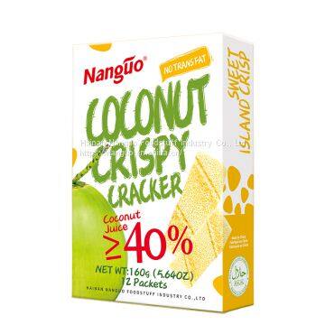 160g Sweet Coconut Crispy Cookies Biscuit Crackers Healthy Wafer Biscuits photo-3