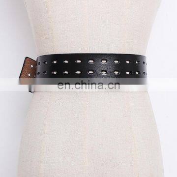 TWOTWINSTYLE High Quality Belt For Female PU Hollow Out Patchwork Metal Buckle Adjustable photo-3