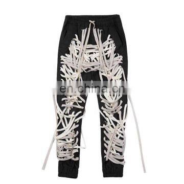 TWOTWINSTYLE Patchwork Bandage Women's Trouser High Waist Casual Summer 2020 Streetwear Fashion Tide