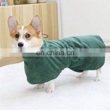 Soft Belt Included Warm Fast Drying Pet Towel Microfiber Dog Bathrobe photo-5